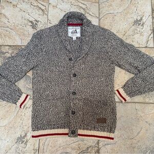 Roots Cabin Men's Black and White Cardigan Size Medium